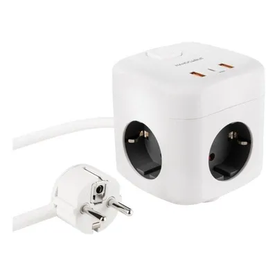 Steckdosenleiste Nanocable 10.37.0011 3 Steckplätze 2 USB-A 1 USB-C Schalter GaN