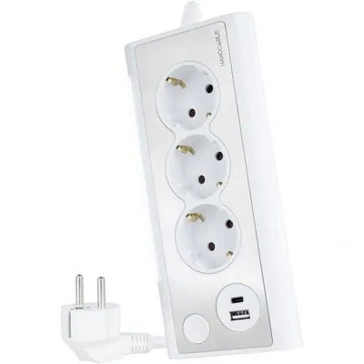 Steckdosenleiste Nanocable 10.37.0013-W 3 Steckplätze USB-A USB-C Schalter Kinderschutz