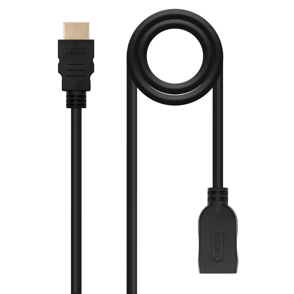 HDMI-Verlängerungskabel Nanocable 10.15.1012 2m 18 Gbit/s 4K HDR 3D Schwarz