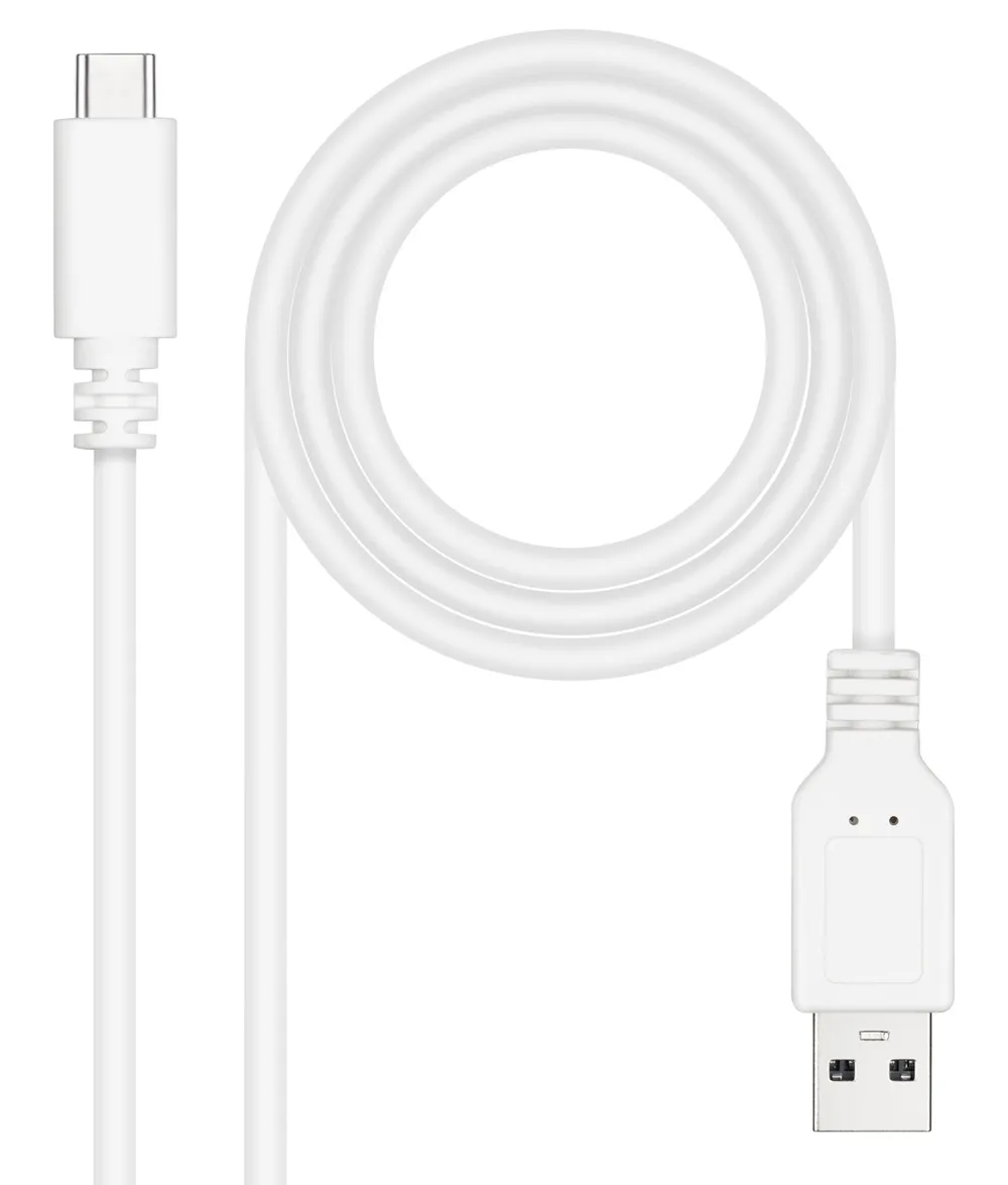 USB-Kabel Nanocable 10.01.2101-L150-W USB-C zu USB-A 1.5m 3A Weiß USB 2.0