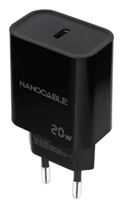 Nanocable 10.10.2006 20W 1xUSB-C Schwarz Universal PD Wandladegerät