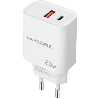 Nanocable 10.10.2007 Wandladegerät 20W 1xUSB-A QC 1xUSB-C PD Weiß