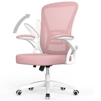 Ergnomischer Buerostuhl Naspaluro Rosa mit Rollen