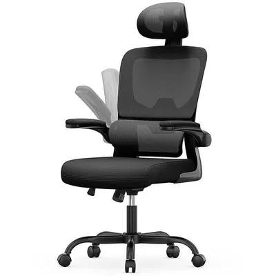 Ergonomischer Bürostuhl Naspaluro mit klappbaren Armlehnen und Lendenwirbelstütze