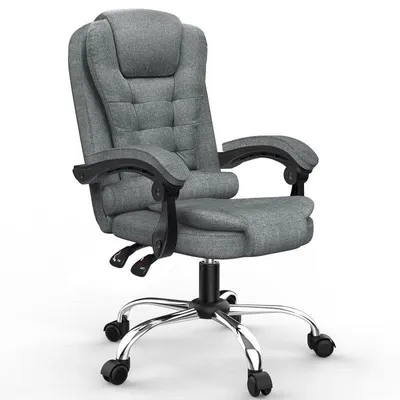 Naspaluro Ergonomischer Bürostuhl mit verstellbarer Rückenlehne und 360° Drehung Schwarz-grau