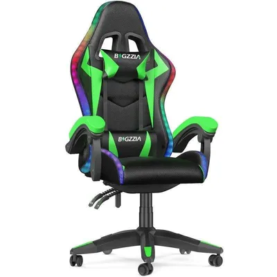 Gaming-Stuhl Naspaluro LED RGB Lendenstütze Verstellbare Armlehnen