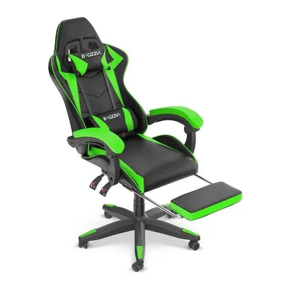 Bürostuhl Naspaluro Ergonomischer Gaming-Stuhl Leder PU Kopfstütze