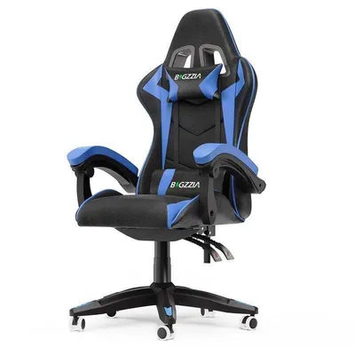 Naspaluro Ergonomischer Gaming-Stuhl Schwarz und Blau Einstellbar