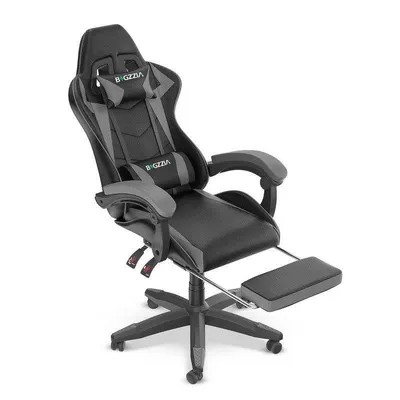 Buerosessel Naspaluro Ergonomischer PU-Leder Kopfstuetze und Fussstuetze