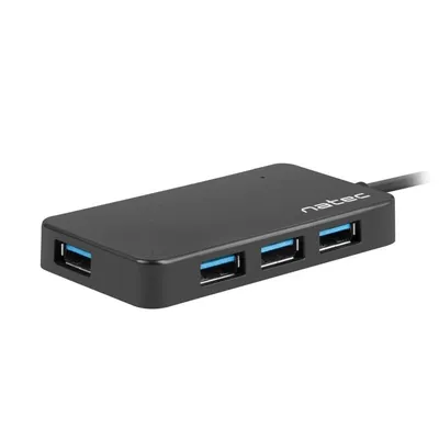 Hub NATEC Silkworm 2 Ports 5000 Mbit/s USB 2.0 Type-C USB 3.2 Gen 1 Type-A Schwarz 0,15 m