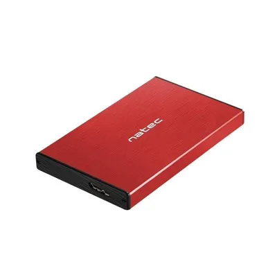 Festplattengehäuse Natec Rhino GO 2.5 Zoll Aluminium Rot MicroUSB SATA III