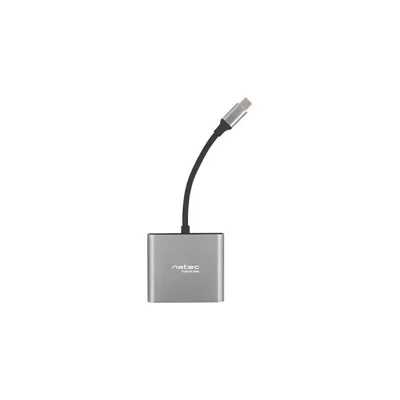 Hub NATEC Fowler Mini USB 2.0 Type-C Grau HDMI USB 3.2 Gen 1 Type-A Type-C