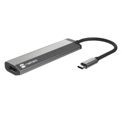 USB-Hub NATEC Fowler Slim USB 3.2 Gen 1 Type-C 5 Gbit/s Schwarz Chrom USB-Hub NATEC Fowler Slim USB 3.2 Gen 1 Type-C 5 Gbit/s Schwarz Chrom