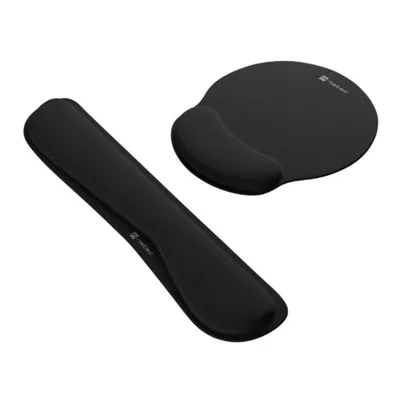 Mauspad NATEC NPF-2195 Schwarz Monochrom Stoff Schaum Gummi Handgelenkauflage Mauspad NATEC NPF-2195 Schwarz Monochrom Stoff Schaum Gummi Handgelenkauflage