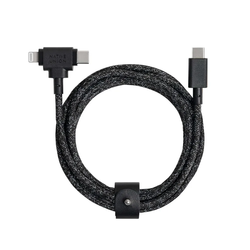 Native Union Belt Universal Cable - USB-C auf USB-C & Lightning 1.8m - Schwarz