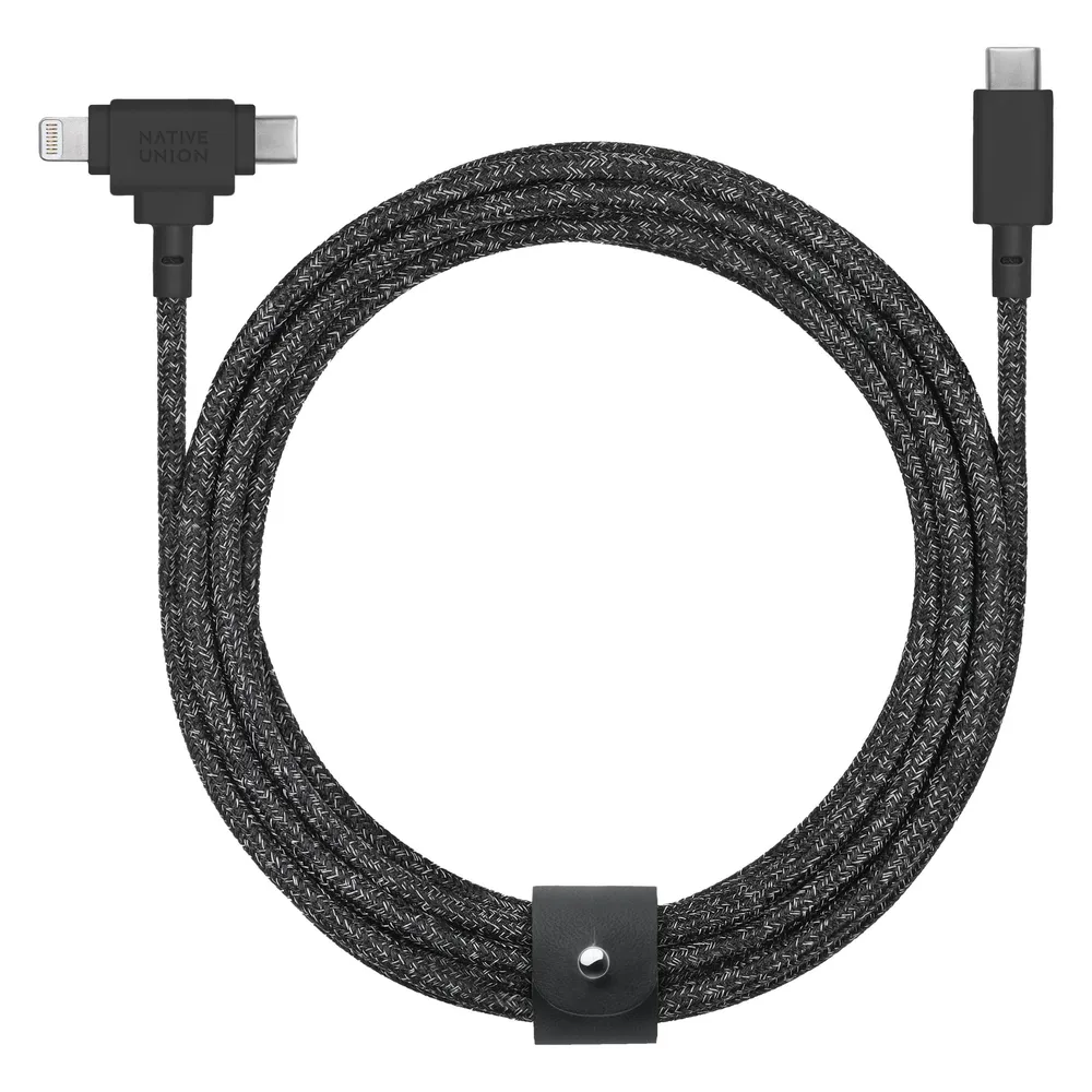 Native Union Belt Universal Cable - USB-C auf USB-C & Lightning 1.8m - Schwarz