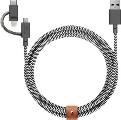 NATIVE UNION Gürtelkabel Universal Smartphone-Kabel, Lightning, USB Typ A, USB-C, Micro-USB (200 cm)