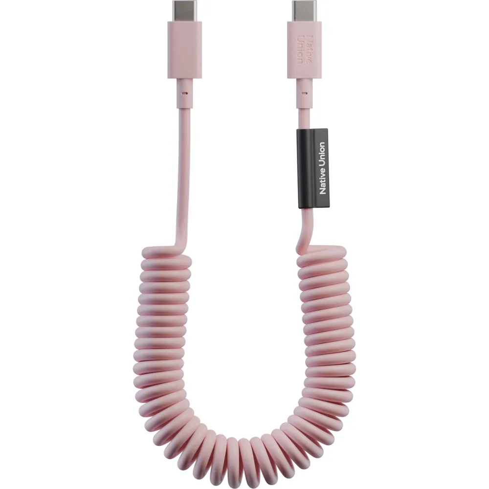 Native Union Pop USB-C auf USB-C Spiralkabel, Candy, 1,2m, 60W