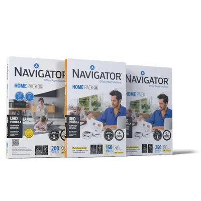 Papier A4 Navigator Home Pack Universal 90 g/m² 250 Blätter Weiß Pack 3 Einheiten