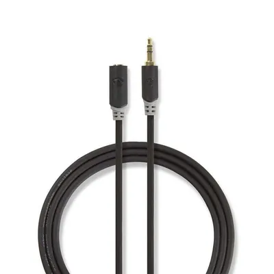 Audio-Verlängerungskabel NEDIS CABW22050AT30 3 m 3,5 mm Klinke vergoldet anthrazit