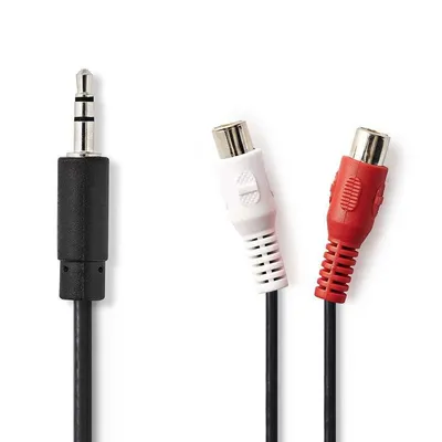 Audioadapterkabel Nedis 3.5mm Stecker auf 2x RCA Buchse 0.2m Schwarz