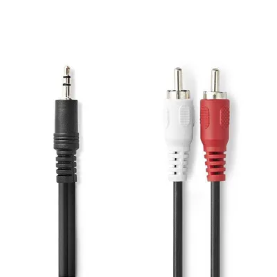 Audiokabel Nedis CAGL22200BK30 3,5mm Klinke auf 2x RCA 3m Schwarz