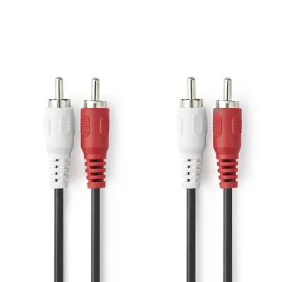 Audio-Kabel NEDIS CAGL24200BK10 2x RCA Stecker-Stecker 1 m Schwarz CCS