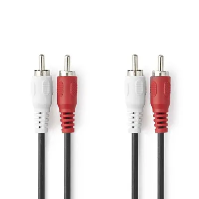 Audiokabel Nedis CAGL24200BK30 2x RCA Stecker 3 m Schwarz PVC CCS
