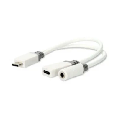 Adapter Nedis CCBW64922WT01 USB-C zu USB-C+3,5mm weiß 0,1 m