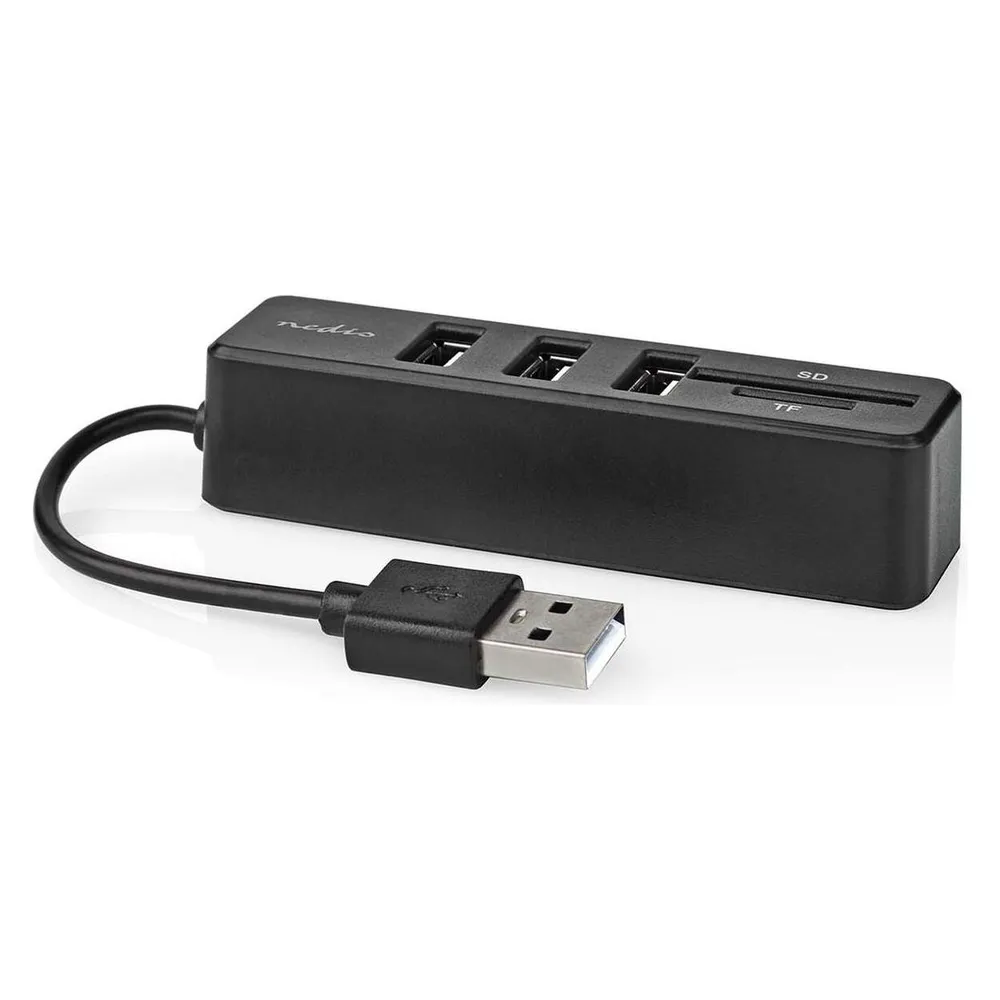 Hub NEDIS 5 Ports 480 Mbit/s Modell CCGB60250BK01 Mit SD/microSD Kartenleser
