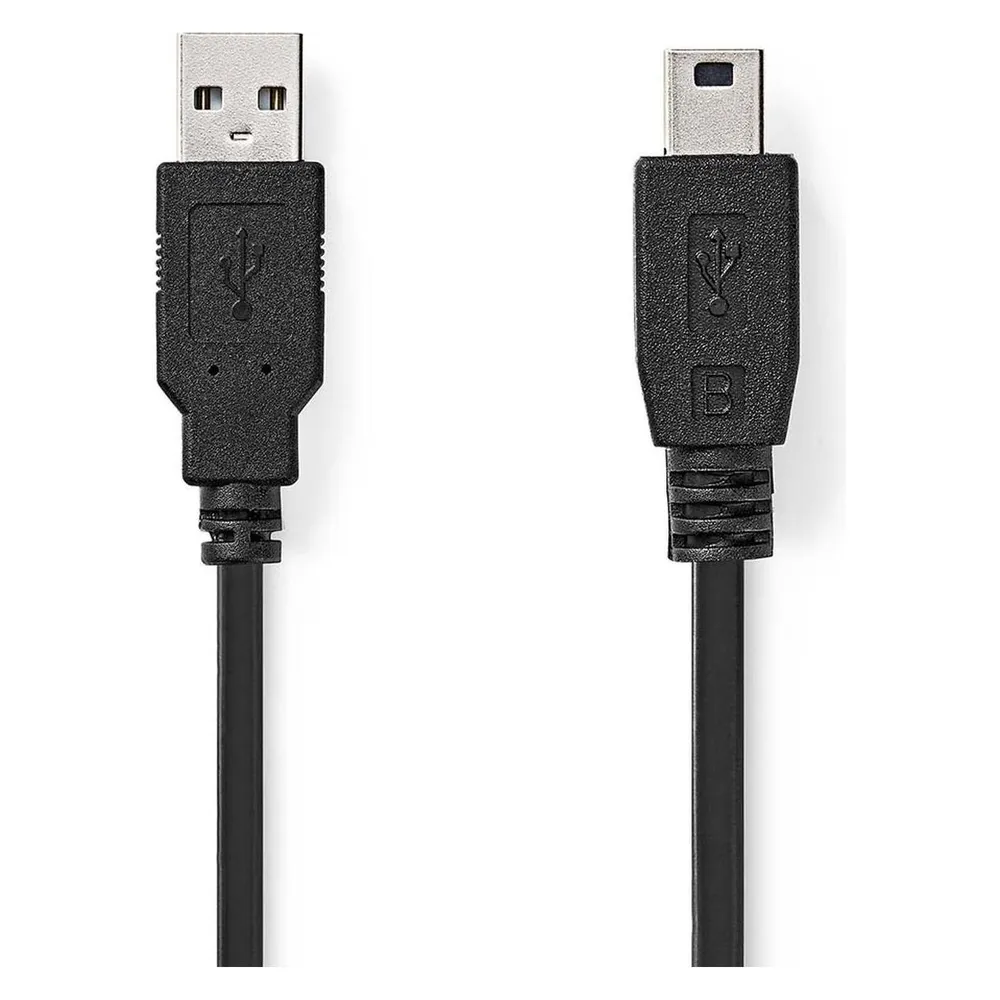 Nedis USB-Kabel USB 2.0 USB-A Stecker USB Mini-B 5 pin Stecker 480 Mbps Vernickelt 1.00 (1 m, USB 2.0)