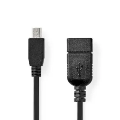 USB-Kabel NEDIS CCGB60315BK02 0,2 m USB 2.0 Typ A Male/Female Schwarz