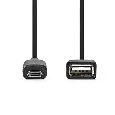 USB-Kabel NEDIS CCGB60515BK02 0,2 m Mini-USB B auf USB A OTG Schwarz