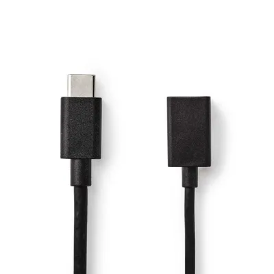 USB-Kabel NEDIS CCGB61710BK02 0,15 m USB-C auf USB-A OTG Schwarz