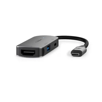Hub NEDIS 3 Ports 5 Gbit/s Modell CCGB64230GY01 USB-C HDMI USB-A Metall