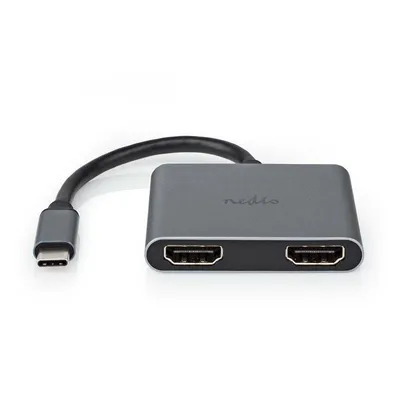 Adapter NEDIS CCGB64670BK01 USB-C zu 2x HDMI 4K Aluminium Schwarz