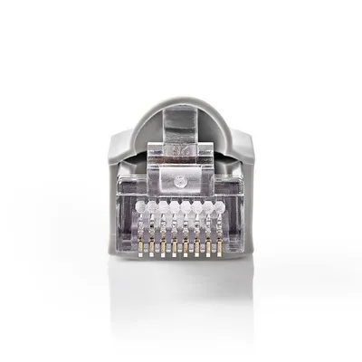 Stecker Nedis CCGB89350GY Transparent Grau RJ45 Cat5 UTP 10er-Pack