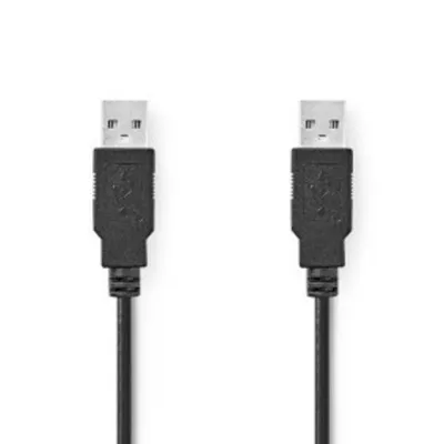 USB-Kabel NEDIS CCGL60000BK20 2m USB A zu USB A Schwarz