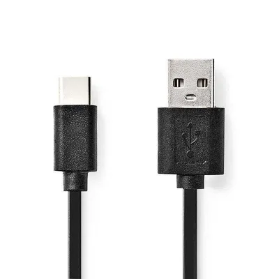 USB-Kabel Nedis CCGL60600BK10 1 m USB A auf USB C 2.0 Schwarz