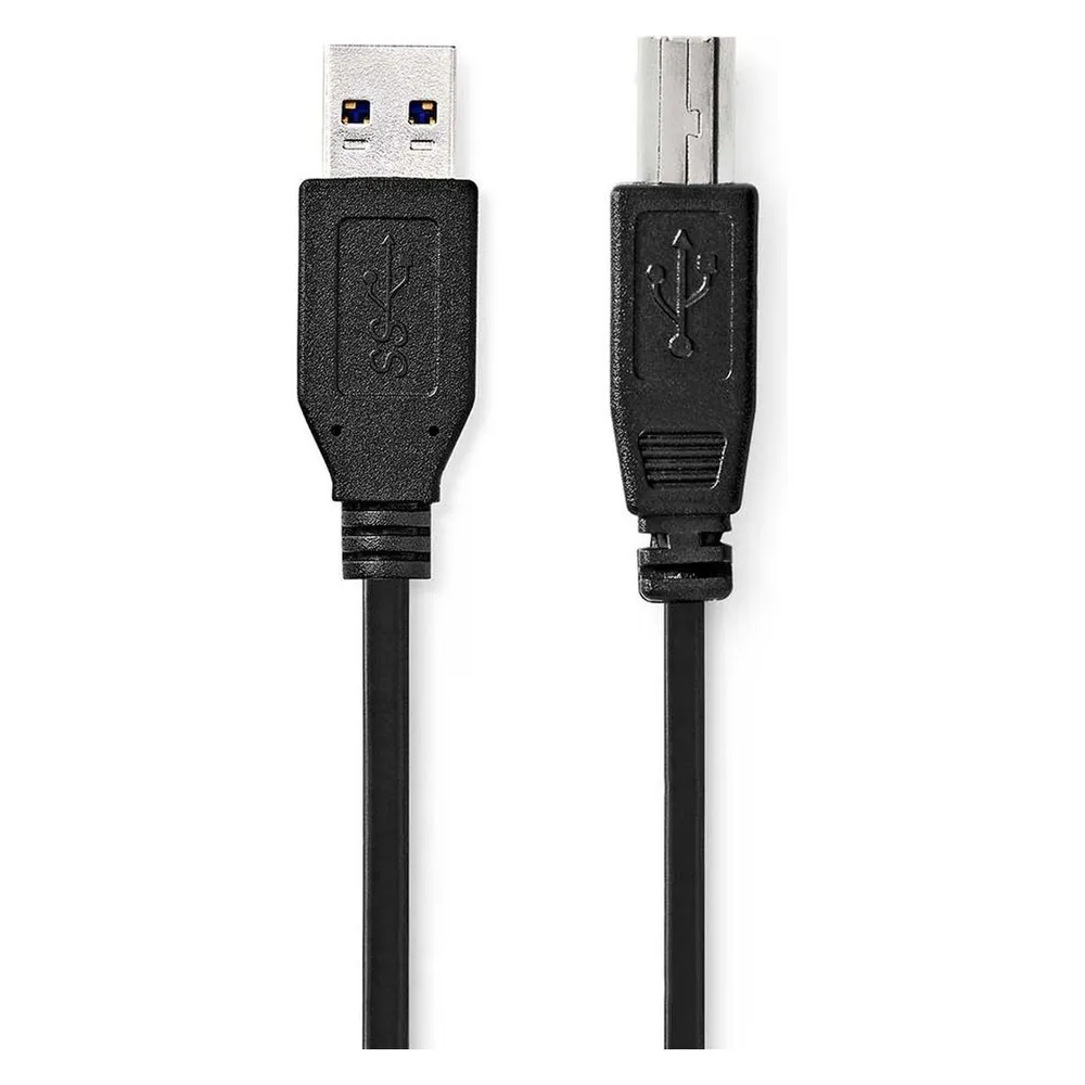 Nedis USB-Kabel USB 3.2 Gen 1 USB-A Stecker USB-B Stecker 5 Gbps Vernickelt 2.00 m Run (2 m, USB 3.2 Gen 1)