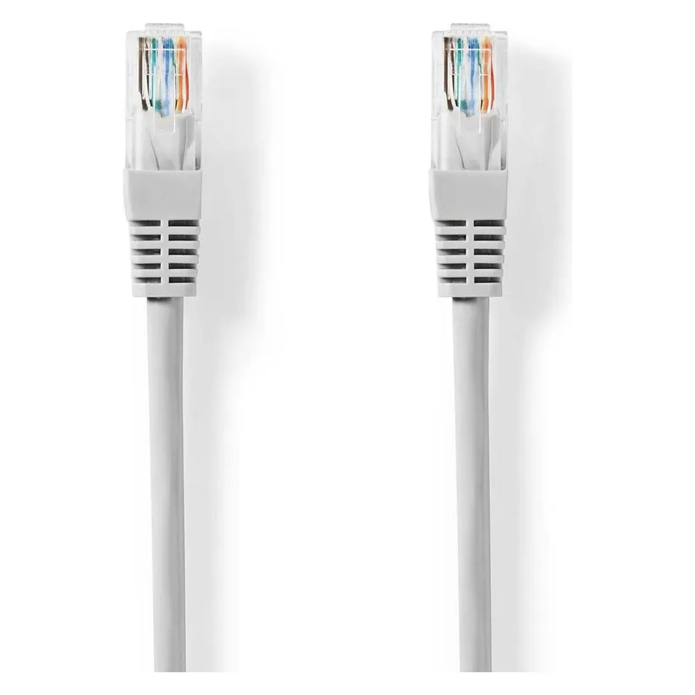 Nedis CAT5e-Netzwerkkabel U/UTP RJ45 Stecker RJ45 Stecker 15.0 m Rund PVC Grau Label