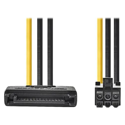 Nedis Interne Stromkabel SATA 15-Pin Stecker PCI Express Buchse Vergoldet 0.20 m rund PVC Gelb/Schwa