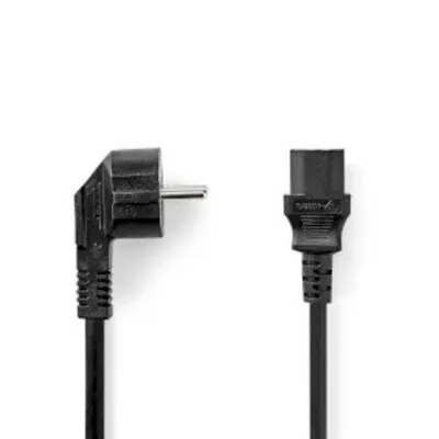Netzkabel NEDIS CEGL10000BK20 2 m Schuko-Stecker auf C13 abgewinkelt Schwarz