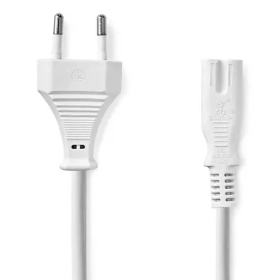 Netzkabel NEDIS CEGL11040WT20 2 m Weiß Typ C Stecker zu IEC C7