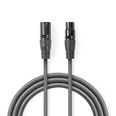 Audiokabel NEDIS COTH15010GY50 XLR 3-Polig 5 m Grau Kupfer