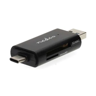 Kartenleser Nedis CRDRU2110BK USB 2.0 USB-C MicroSD SDHC SDXC kompakt