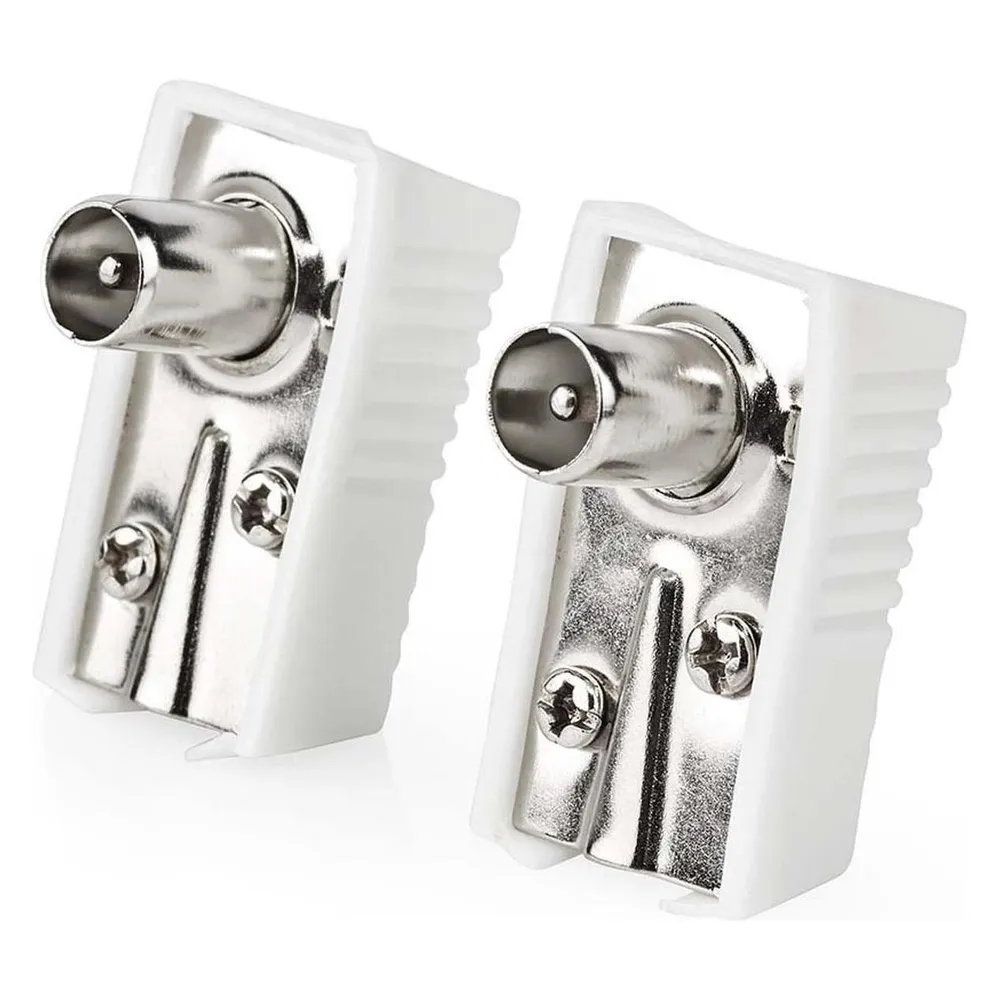 Nedis IEC (Coax) Stecker Abgewinkelt Stecker Vernickelt 75 Ohm Schraube Kabeleingangsdur