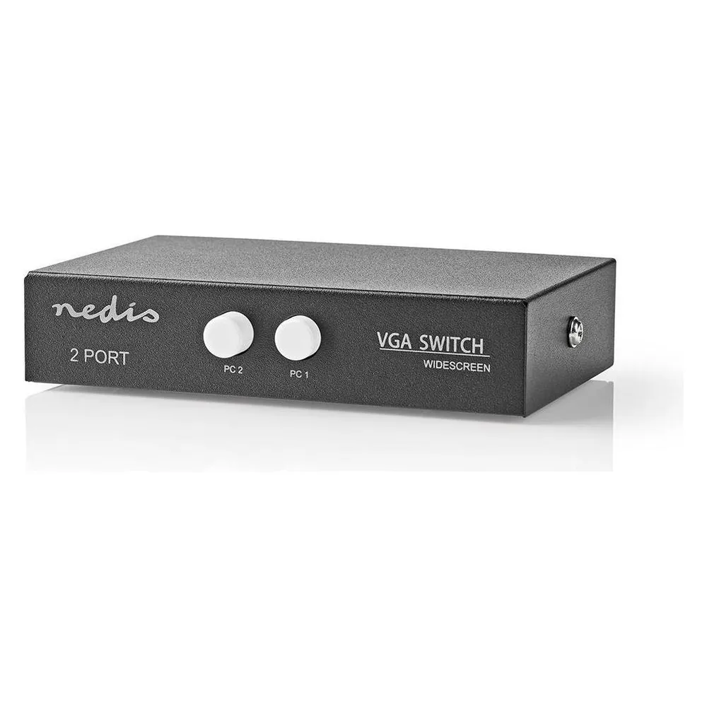 Videoswitch NEDIS CSWI5902BK VGA 2-in-1-out Metall Schwarz 2560 x 1600