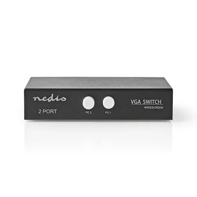 Videoswitch NEDIS CSWI5902BK VGA 2-in-1-out Metall Schwarz 2560 x 1600