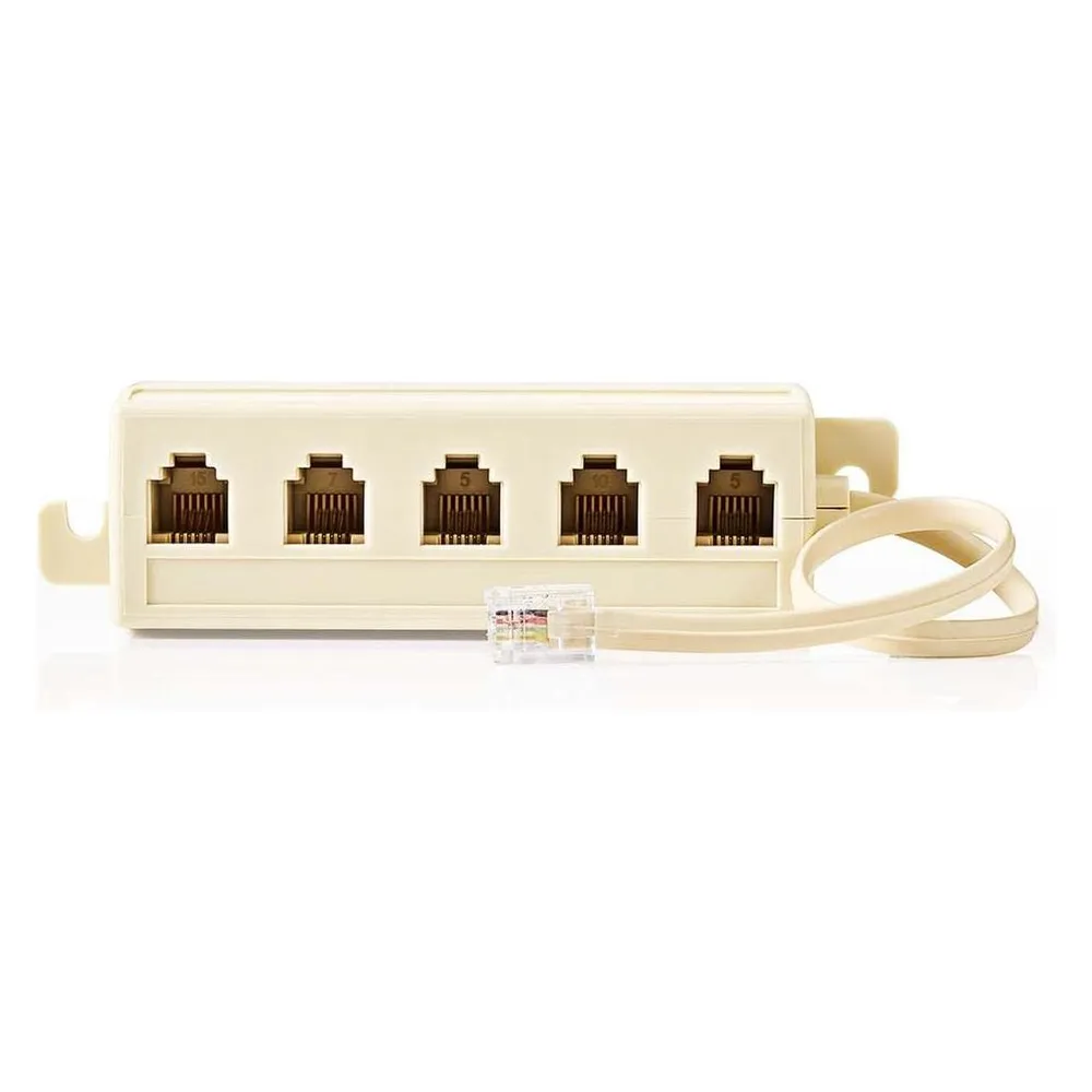 Nedis Telefon-Verlängerungskabel RJ11 Stecker 5x RJ11 (4/6) Buchse 0.20 m Kabeldesign: Flach